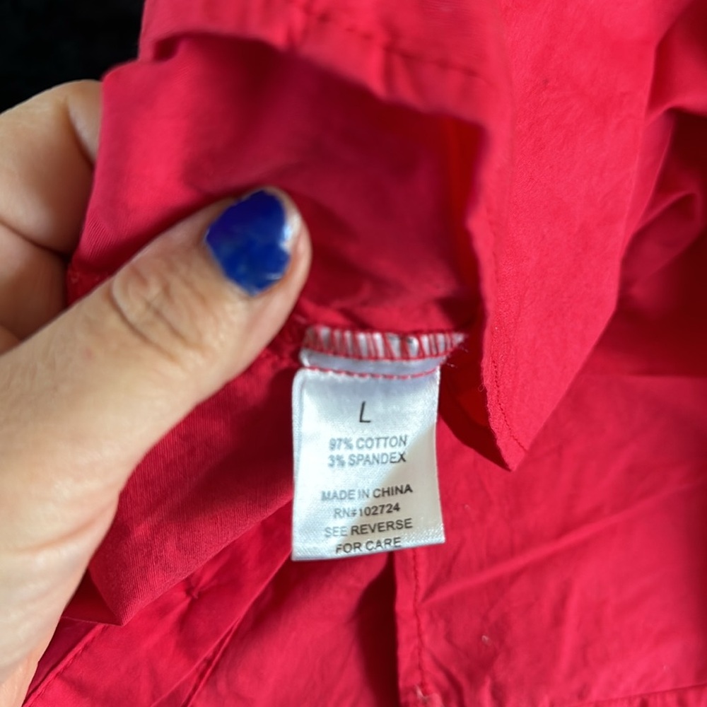 Hester & Orchard Button Down Tuxedo Ruffle Top Re… - image 4